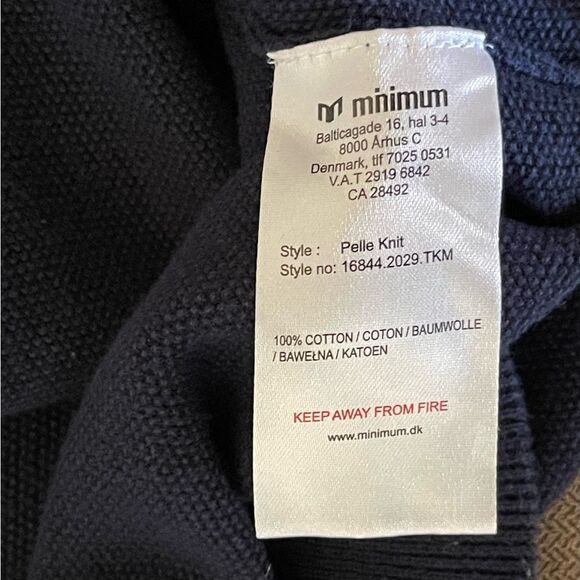 Minimum block Pelle knit sweater unisex sz L light & dark blue 100% cotton - Picture 6 of 8